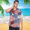 visesunny Mens Casual Button Down Short Sleeve Hawaiian Shirt Aloha Shirt (XL)