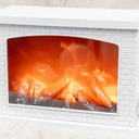 Vicenpal Fireplace Lanterns Decorative Flameless White Brick Tabletop Fireplace Indoor Battery Operated Fire Place USB Operated for Table Christmas Decorations