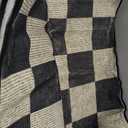 Washable Rug 8x10 Checkered Rug, Black and White Area Rug, Boho Large Rugs for Living Room, Low Pile Lightweight Indoor Carpet with Non-Slip Backing for Bedroom Classroom Playroom Kids