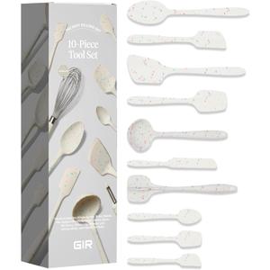 GIR: Get It Right 10-Piece Silicone Ultimate Kitchen Utensil Set Spatulas, Ladle, Flip, Spoons, Whisk, Peeler & Spoonula Nonstick, Non-Toxic, Heat-Resistant Sprinkles