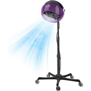 Professional Ionic Hooded Hair Dryer 1875W, Adjustable Standing Salon Bonnet Dryer on Wheels, 3 Heat Settings, Quick Shut-Off, Rolling Hair Steamer Machine for Deep Conditioning & Hair Coloring,Purple