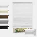Boolegon No Drill Blackout Cellular Window Shades,White,28.5" W x 48" H