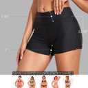 Zmart Women's 3" High Waisted Swim Shorts Full Coverage Swimsuit Bottoms Bathing Suit Boy Shorts (Black, M)