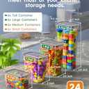 Airtight Food Storage Containers with Lids, 24 PCS Kitchen and Pantry Organization Canisters, BPA-Free, PVC-Free, Food-grade Plastic Leak-proof Jars for Cereal, Flour, Sugar, Extra 24 Labels & Marker