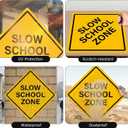 Slow School Zone Sign 24 × 24 Inches Reflective Aluminum Signs