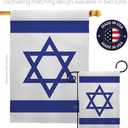 Breeze Decor Bandera de Israel Israeli Flag Pole Set Home Banner Yard Sign Room Post Gravesite Stand Cemetery Flagpole Outdoor Tapestry Grandma Gifts Grave, Jewish Decorations Made in USA