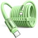 LISEN 10FT USB C Cable Fast Charging, Chubby 240W Cable USB C to USB C Fast Charging Soft Silicone USBC to USBC Parallel Cable for iPhone 17 Pro Max 16 15 Samsung S25 Ultra MacBook Pro Air iPad Green