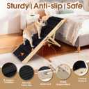 2026 Upgraded Dog Ramp for Bed - Foldable Small Large Dog Ramp for Couch - 6 Adjustable Height from 13" to 24" - Portable Pet Stairs with Non-Slip Pad - Pet Ramps Use for Bed Couch Car Up to 120LBS