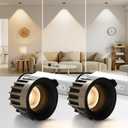 3 Inch Recessed Ceiling Light, Dimmable Recessed Lights with J-Box, 3CCT Trimless Soffit Canless Light 3000-6000K Selectable, 12W 1300LM Black Recessed Lighting for Living Room,Kitchen (2 PCS)