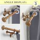 Wood Double Curtain Rod for Windows 72 to 144 Inches, Adjustable Heavy Duty Dual Drapery Rods, Farmhouse Collection Decorative Design with Porch Doorknob Finials,Brown Wood Grain