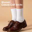 Crew Socks for Women & Men, 6 Pair Cute Cotton Casual Calf Socks Breathable Soft Above Ankle Socks, Size 5-10 (Black)
