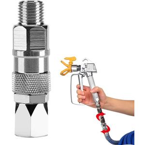 Sprayer Joint 360 Degrees Rotate Stainless Steel Airless High Pressure Spray Gun Hose Swivel Joint Connector Accessories for Paint Sprayers & Hose (1/4inch)