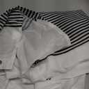 AmazerBath Shower Curtain, Washable Cloth Black Shower Curtain Sets with 12 Shower Curtain Hooks, Fabric Rustic Black and White Striped Curtain, Farmhouse Bathroom Curtains, 72x72 Inches