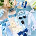 Suncalla 30 Pcs Dusty Blue Bridesmaid Proposal Gifts Scrunchies Hair Claw Bow Clip Sunglass Comb Last Toast on The Coast Bachelorette Accessories for Wedding Bridal Shower Women Party Favors