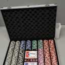 500PCS Poker Chips with Numbers Set with Aluminum Case, 11.5 Gram Composite Clay Chips, 2 Decks of Cards, 5 Dice & Dealer Button - Perfect for Texas Holdem, Blackjack, Casino Night (500 pcs)