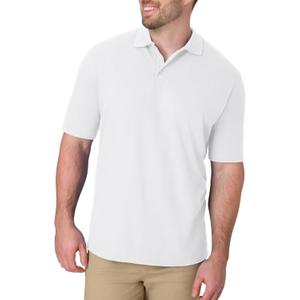 Hanes Mens X-Temp Short Sleeve Polo Shirt, Midweight Men's Shirt (Large, White) Hanes Mens X-Temp Short Sleeve Polo Shirt, Midweight Men's Shirt (Large, White)