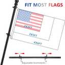 Barcetine American Flag Poles for Outside House - 5ft Tangle Free Flag Pole for House with Holder Bracket,Residential Flagpole Kit for Outdoor Porch Garage - Black