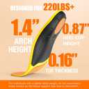 BestHalo Heavy Duty Plantar Fasciitis Insoles - 220+ lbs High Arch Support Orthotic Inserts for Pain Relief, Flat Feet, Heel Pain, Work Boots (Orange, Men 7-8.5 | Women 8-9.5)