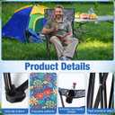 4 Pcs Floral Folding Chairs for Outside, Camping Chairs Set, Portable Lawn Chair with Armrests & Carry Bags, Outdoor Travel Lightweight Folding Chair for Picnic & Beach(Floral Jungle), 19.7 x 19.7 x 31.5 inches