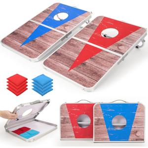 ROPODA Portable Cornhole Board Set,24x16 / 3020in Corn Hole Games for Adults with 8 Bean Bags, Lightweight Aluminum Alloy Edging Cornhole Set for Outdoor Games, Beach and Tailgates
