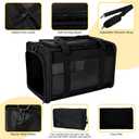 Hipubby Cat Carrier Dog Carrier for Pets Up to 16 Lbs, Soft-Sided Pet Travel Carrier for Cats and Small Dogs, Airline Approved Pet Carrying Case with Shoulder Strap & Removable Mat - Black