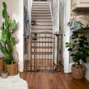 Ingenuity Decorative Extra Tall Baby Gate & Dog Gate, 28.5"-48" Wide, 36" Tall, Hardware or Pressure Mounted, Install on Top or Bottom of Stairs, Banister, or Doorway - Bronze