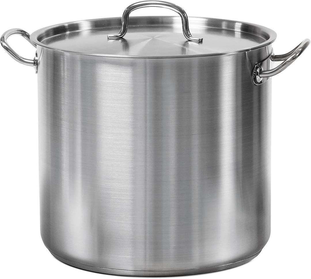 Tramontina Pro-Line Stainless Steel 24-Quart Stock Pot with Lid, Extra Large Soup Pot for Professional Kitchens, NSF-Certified