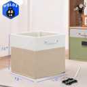 Storage Cubes,13x15x13 storage cube bins Set of 4,Foldable Fabric Storage Cubes with Labels,Linen Cube Storage Organizer Bins Kallax Storage Cubes for Organizing Shelves Cabinet(White Khaki).