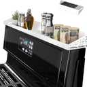 30" Magnetic Stove Top Shelf – Magnetic White Spice Rack and Seasoning Organizer – Kitchen Shelf for Back of Stove – Over Stove Storage Organizer