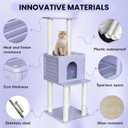 61.5 Indoor and Outdoor Cat Tree Tower, Cat House for Outdoor Cats, Weatherproof Large Cat Condo with Scratching Posts for Catio