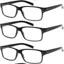 NORPERWIS Reading Glasses 5 Pairs Quality Readers Spring Hinge Glasses for Reading for Men and Women (5 BLACK, 6.00)