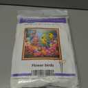 Foxhool Beginners Cross Stitch Kits Stamped Full Range of Embroidery Kits for Adults DIY Cross Stitches kit Embroidery Patterns for Needlepoint kit-Flower Birds 18x18 inch