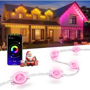 Nexillumi Permanent Outdoor Lights for House, 100ft Smart RGB LED Lights Outside with 16 Million DIY Colors, IP67 Waterproof Eternity Eaves Lighting for Christmas Halloween Holiday Daily Decorations