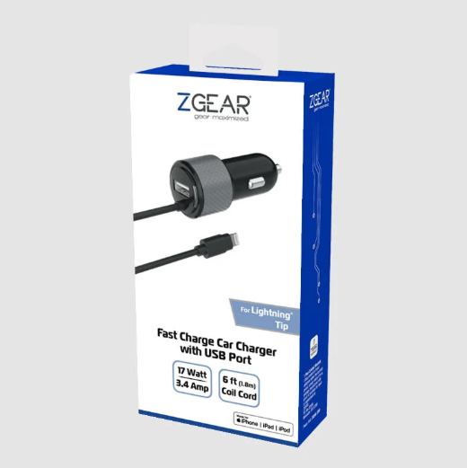 ZGear Fast Charger Car Charger With USB Port