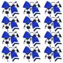 12PCS Soccer Bows 8" Soccer Cheer Bow Large Girls Hair Bows Cheerleading Bows Bulk Elastic Band Ponytail Holder for Teen College Football Competition-White Blue
