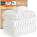 Bedsure GentleSoft California King Size White Fleece Blanket for Bed - Cozy Soft Blankets for Women, Cute Large Throws for Girls, Off White, 102x96 Inches