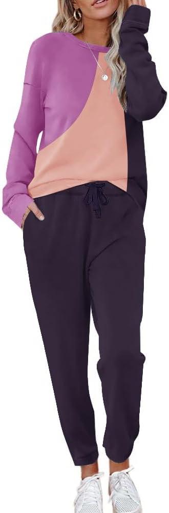 ETCYY NEW Lounge Sets for Women Two Piece Outfits Sweatsuits Sets Long Pant Loungewear Workout Athletic Tracksuits L