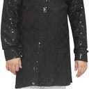 AJ DEZINES Kids Cotton Full Sleeve Sequined Chikankari Kurta Pajama Set for Boys - Indian Ethnic wear (6-7 Years, Black)