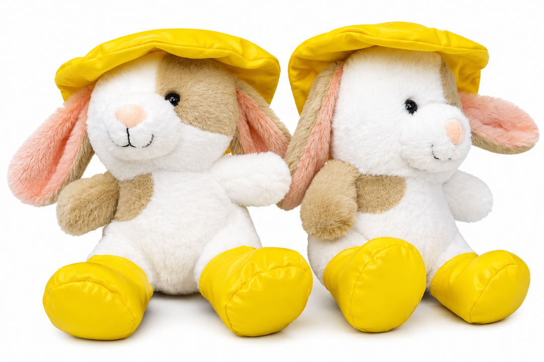 2 x Dog in a hat plush toy
