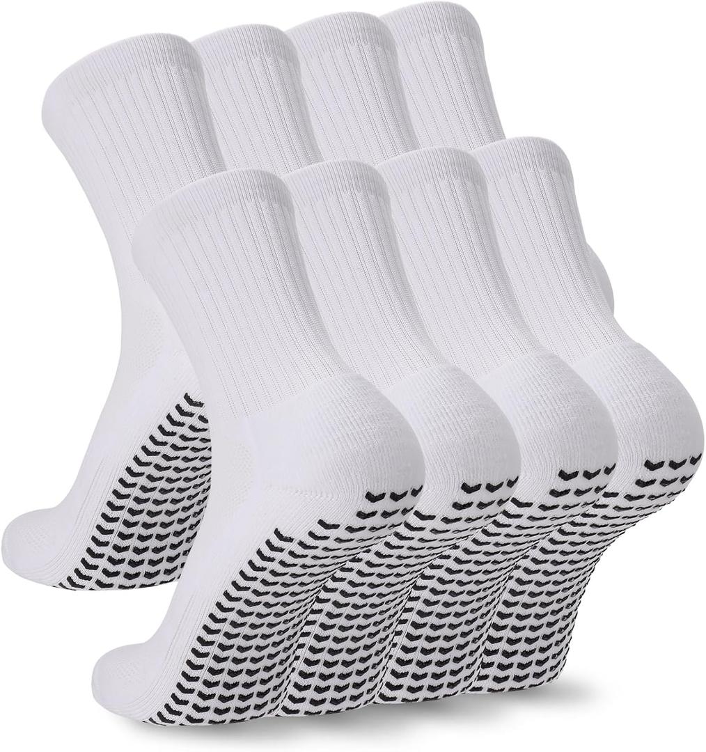 2/4 Pairs Mens Soccer Socks with Grips Cushioned Anti Slip Football Basketball Sports Socks