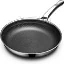 OATOFP Non Stick Frying Pans 12 inch, Hybrid Frying Skillets Nonstick,non stick Stainless Steel Braiser Pans, Dishwasher and Oven-Safe Chef Pan, Induction Compatible Cooking Pan, PFOA Free