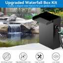 POPOSOAP Pond Waterfall Spillway with Pump Kit, 304 Stainless Steel Waterfall with Filtration & 660GPH Pond Pump & 9.8FT Tubing Outdoor Fountain Kit for Garden,Backyard Decor,13.4" H x 8"W-P432