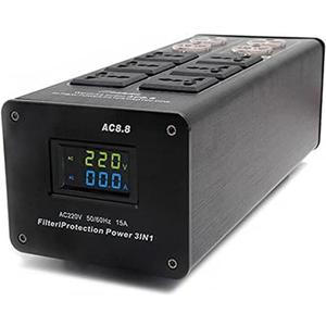 3000W 15A 100-240V AC8.8 Advanced Audio Power Purifier Filter AC Power Socket Video Noise Eliminator/Line Conditioner/Whole Entertainment System Protection
