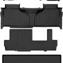 Floor Mats & Cargo Liner Custom for 2021-2025 2026 Chevy Suburban/GMC Yukon XL 8 Seats (Bench Seating) All Weather Protection TPE Heavy Duty Floor Liners Full Set Accessories-Black