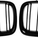 F10 Grille Front Kidney Grill Compatible with BMW 5 series F10 F11 M5 2010-2017 Double Slats ABS Gloss Black Grills 2Pcs (For F10 2010-2017 Double Slats)