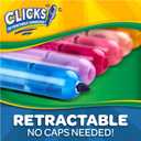Crayola Clicks Retractable Tip Markers (10ct), Stocking Stuffers for Kids & Toddlers, Cone Tip Washable Art Marker Set, Coloring Book Supplies, No Dry, 3+ (Classics)