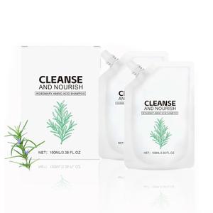 Rosemary Shampoo for Oily Scalp, Amino Acid Cleanser for Thin Hair, 2 Pack | Pocket-friendly pouch set with creamy lather, clean herbal scent and lightweight feel for gym, travel and daily routines
