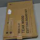 3 Pack Teak Wood Cutting Board Set for Kitchen Charcuterie Board Serving Heavy Duty Non Toxic Slip Over Sink Solid Thick Haus Wooden Chopping Board Large Big Small Meat Best Kitchen Essential Gift (Multi-Size Set | 3 Pack with Holder)