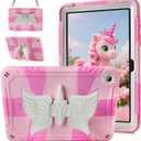 ATESSON for Samsung Galaxy Tab A9 Plus Case Kids Girls 11 inch Tablet Ca-se 2023 with Kickstand Shoulder Strap Heavy Duty Protective Cover for Samsung Galaxy Tab A9+ 5G Case Pink