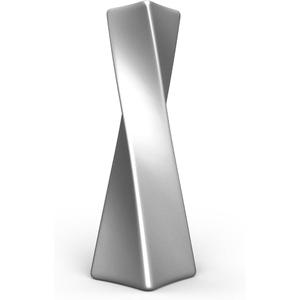Silver Ceramic Geometric Vase, 11.8" H Modern Decorative Accent for Table, Shelf and Flower Centerpieces, Living Room Dcor